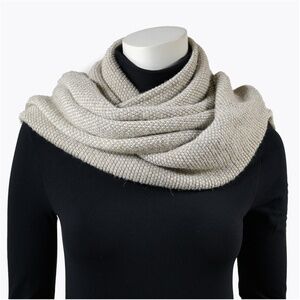 FRATELLI TALLI Knit Collar Scarf OS Beige Wool Alpaca Blend Made In Italy